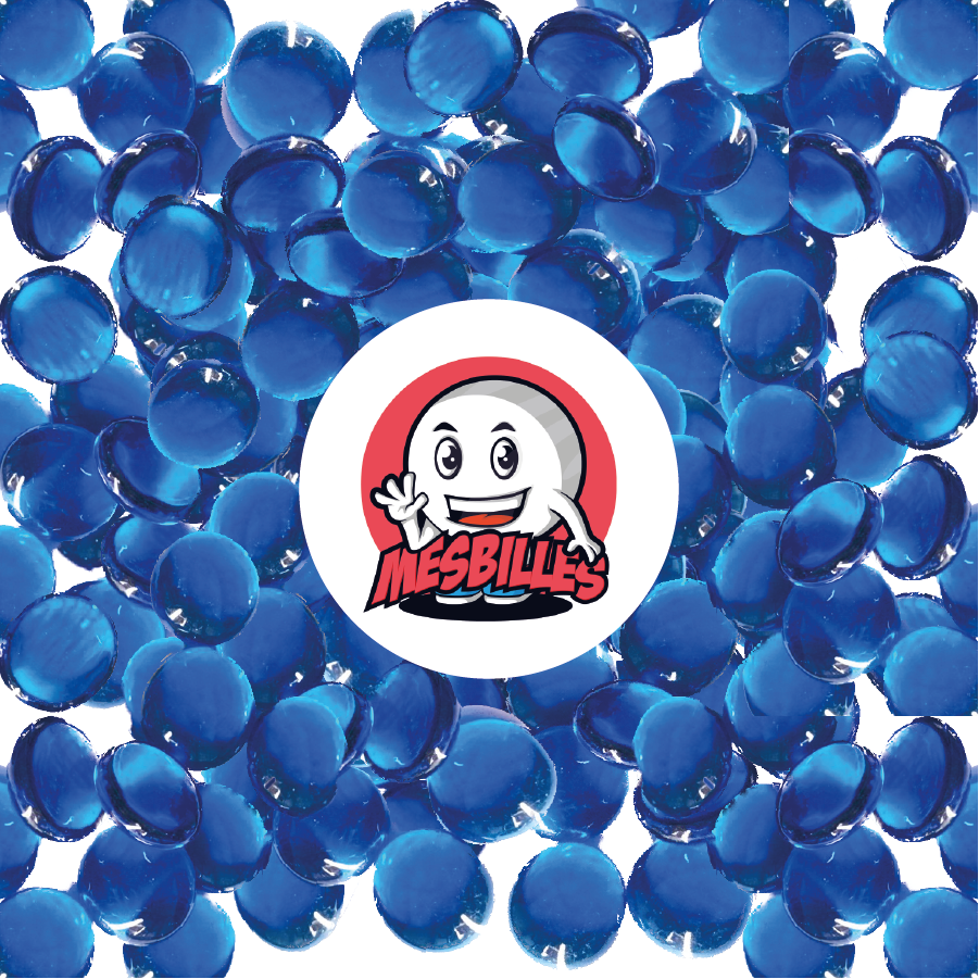 1 Canica Plana Luz Azul 30 mm