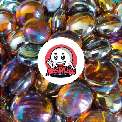 1 Canica Plana 12 mm Irisada Ámbar