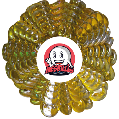 1 Canica Plana 12 mm Irisada Amarilla