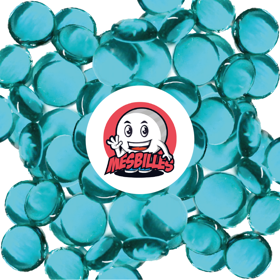 1 Canica Plana Luz Azul-Claro 18 mm