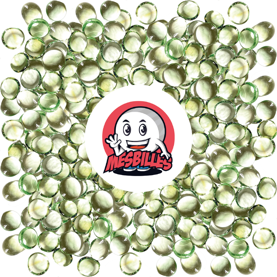 1 Canica plana 18 mm Lupa Verde-Clara