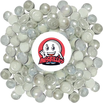 1 Canica plana 18 mm Glossy Blanco