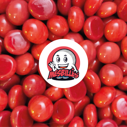 1 Canica plana 18 mm Perla Roja