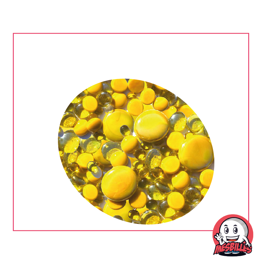 Canicas Planas, mezcla de amarillo, 30 mm, 18 mm, 12 mm, opacas y transparentes