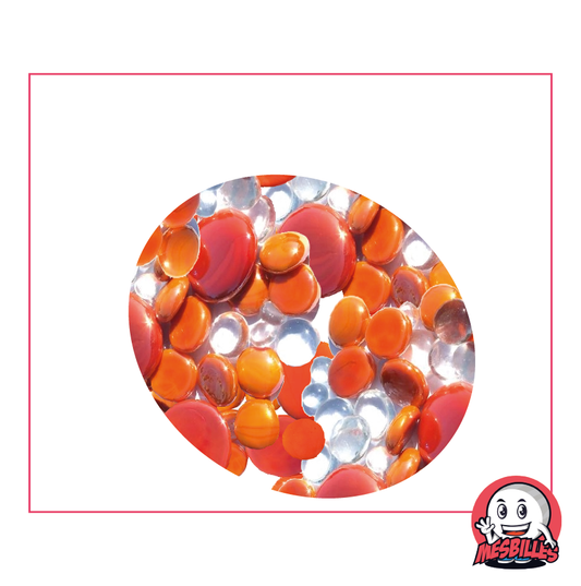 Canicas Planas, mezcla de naranja, 30 mm, 18 mm, 12 mm, opacas y transparentes