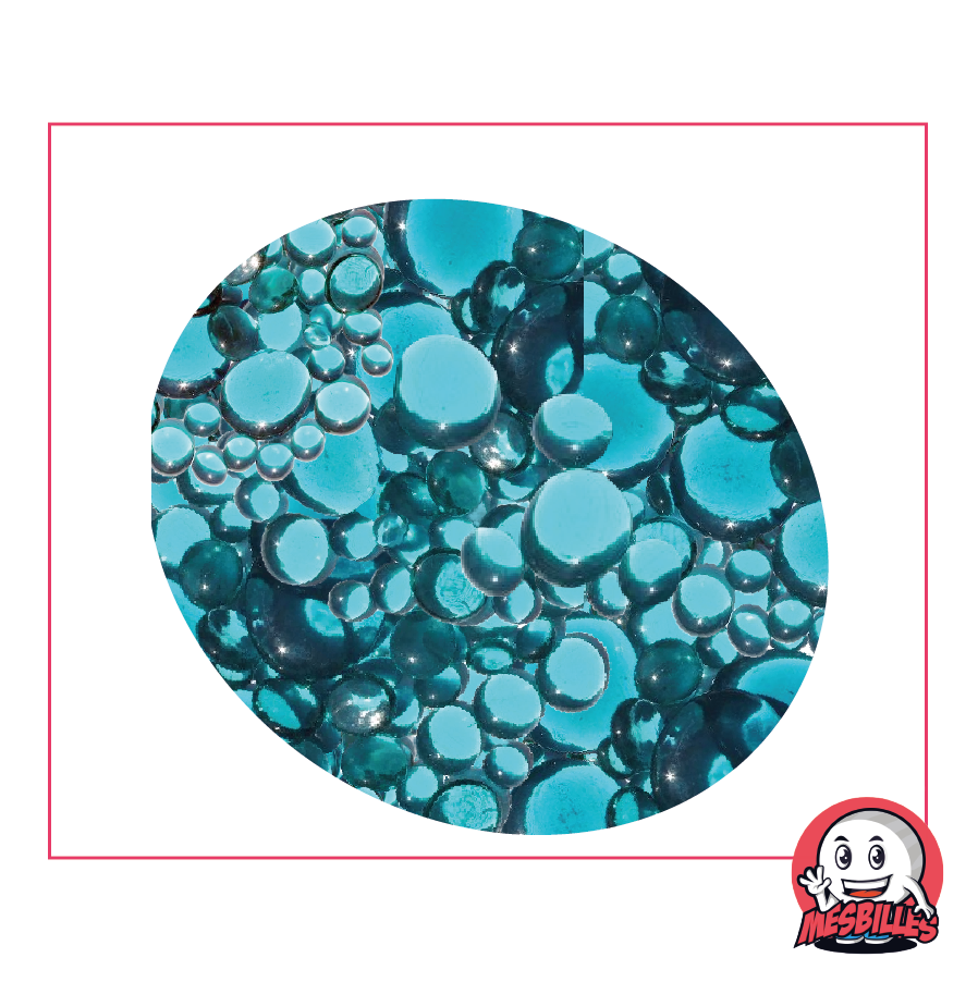 Canicas planas de vidrio azul transparente de 12 mm a 30 mm