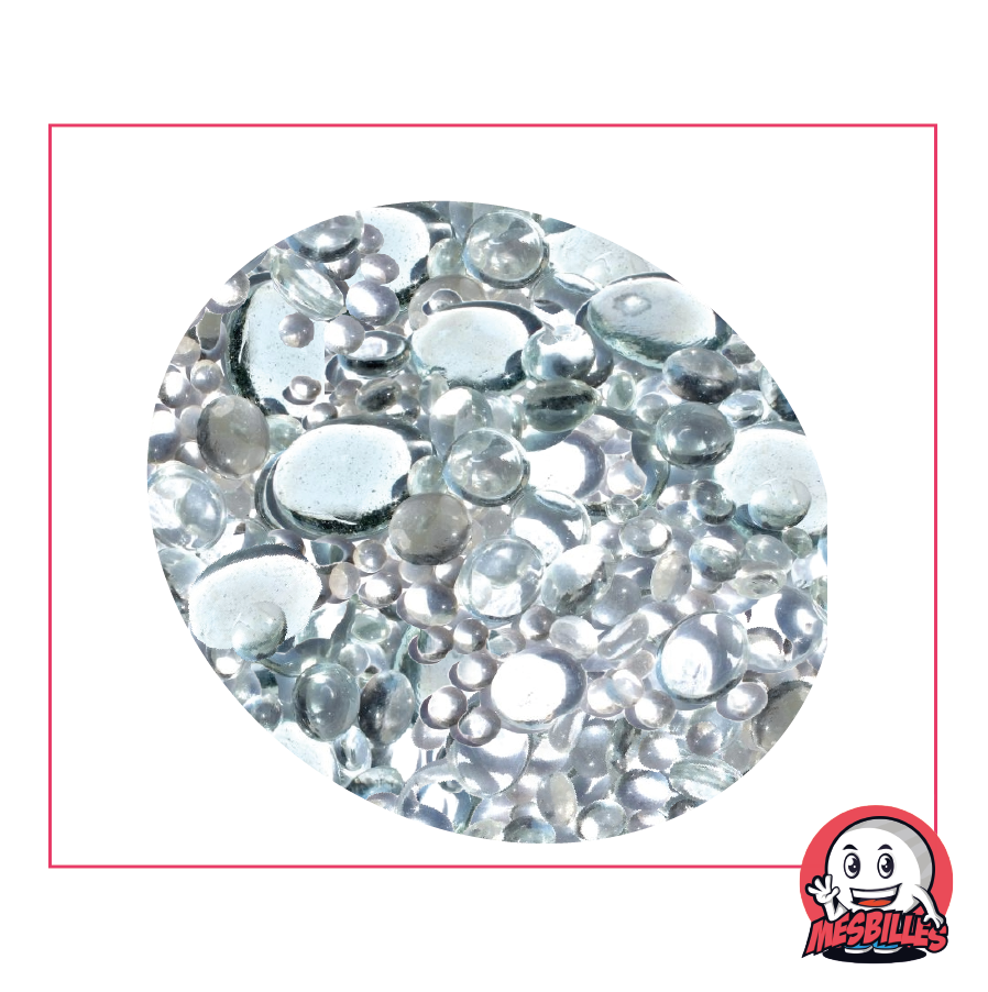 Canicas planas de cristal, transparentes y translúcidas brillantes, 12 mm-30 mm
