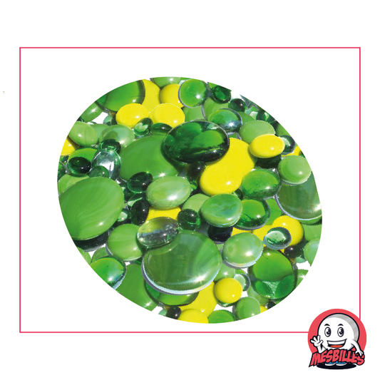 Canicas planas de vidrio verde lima y verde, translúcidas y brillantes, de 12 mm a 30 mm