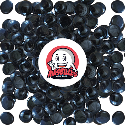 Billes plates Perle Noir réunies, vue d'ensemble