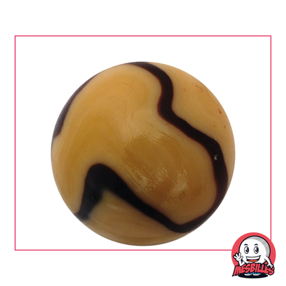 Canica Caramel 42 mm de doble color marrón: beige y marrón oscuro, canica Baleine, canica muy grande