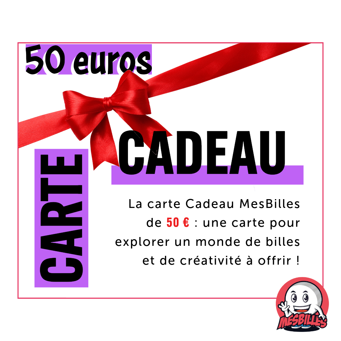 Tarjeta regalo MisCanicas de 50 €: ¡un mundo de canicas y creatividad para regalar!