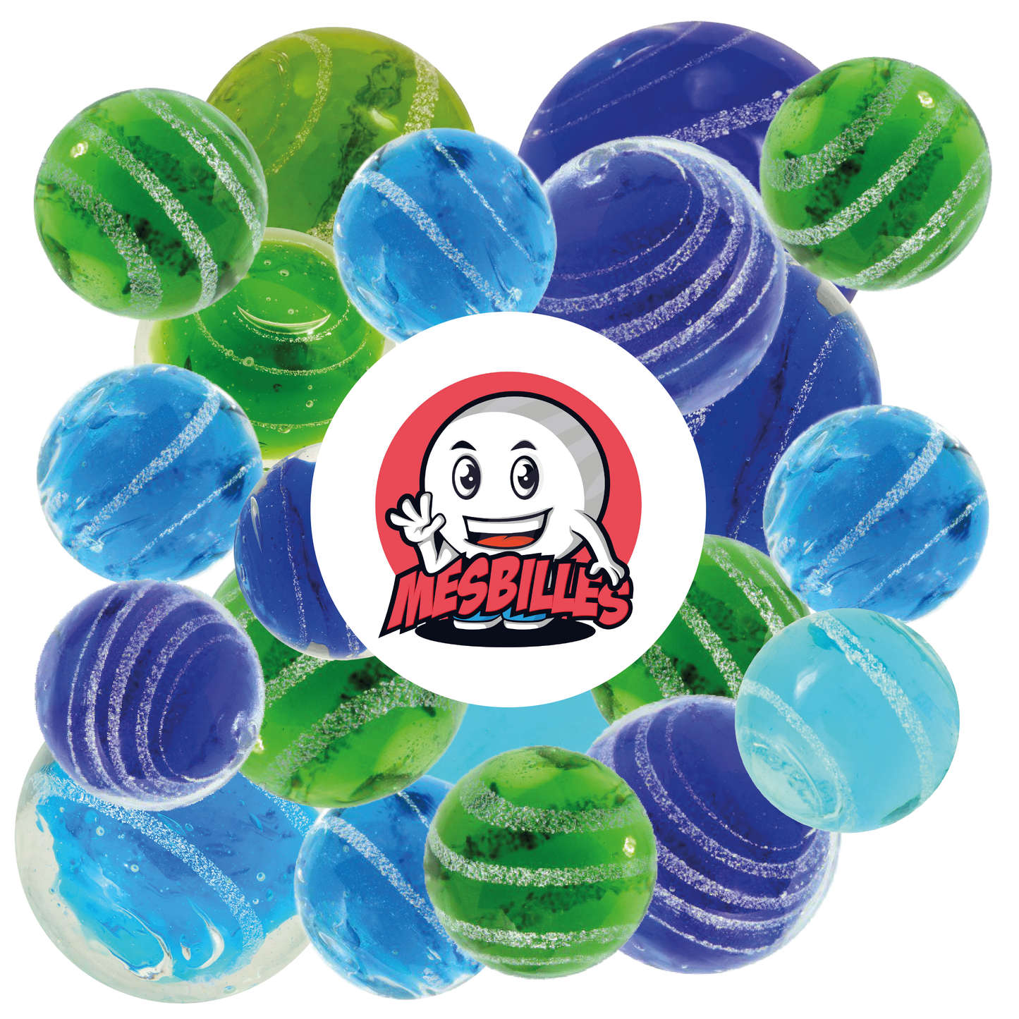 1 Canica Arte Celeste Verde 16 mm