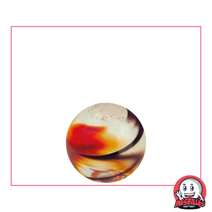 Canica Flash Negra, canica decorativa de cristal translúcido con rayas rojas y negras, MisCanicas