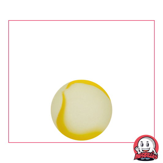 1 Canica Amarilla Esmerilada 16 mm Canica de vidrio esmerilado de color cristal parcialmente recubierta de amarillo