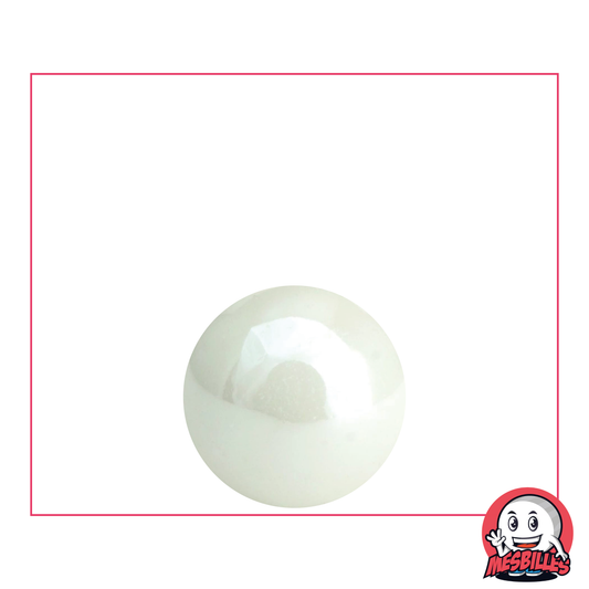 MisCanicas - Canica Brillante Blanca Nacarada opaca brillante 16 mm