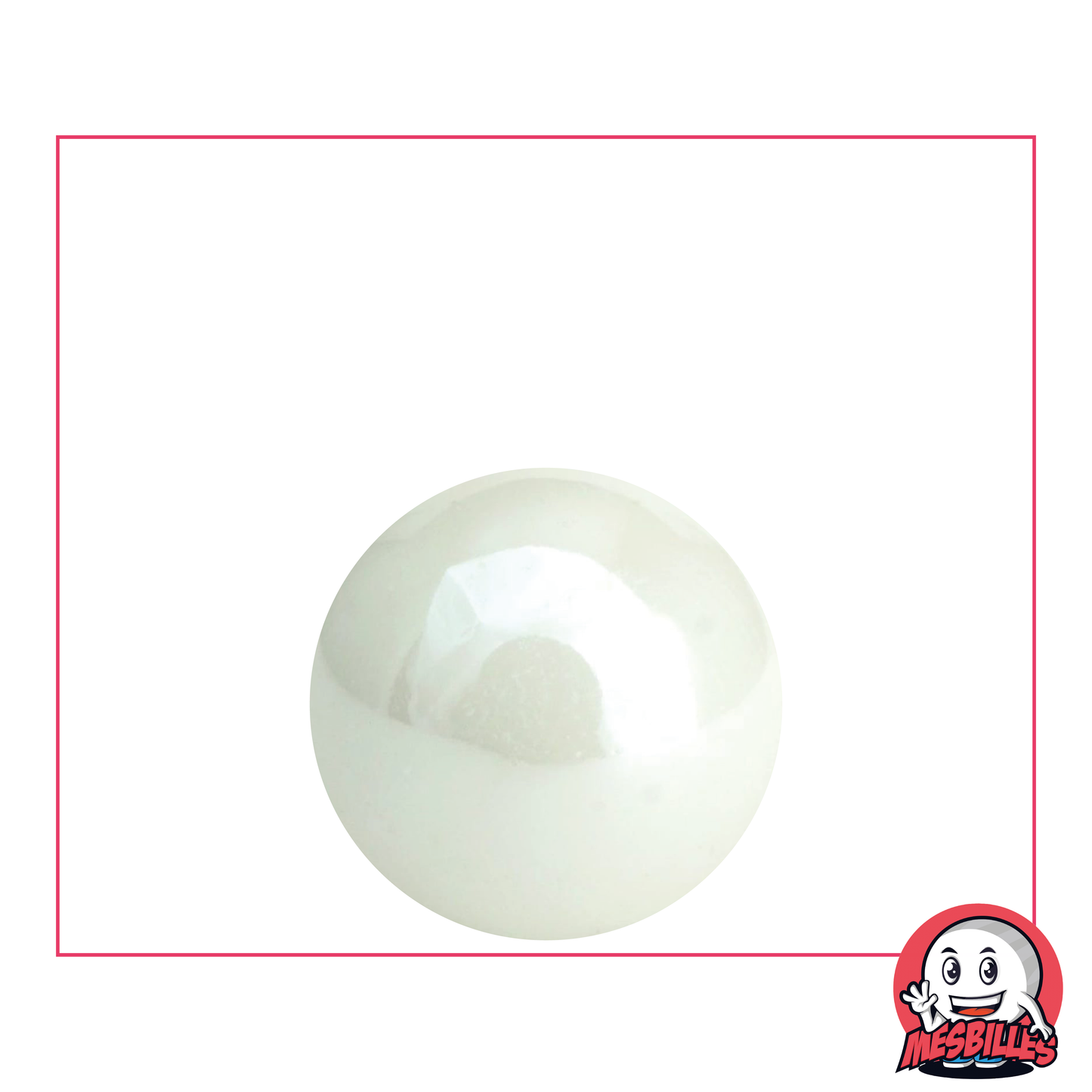 MisCanicas - Canica Brillante Blanca Nacarada opaca brillante 22 mm