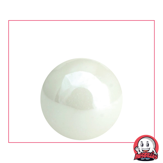 MisCanicas - Canica Brillante Blanca Perla Opaca Brillante 25 mm