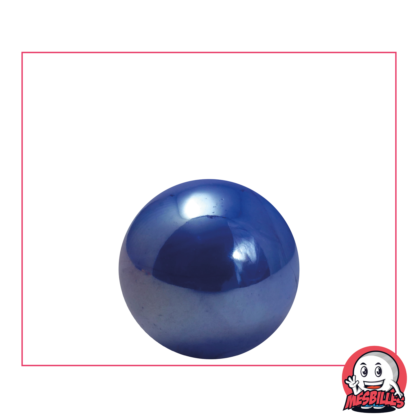 Canica Brillante 22 mm - Vidrio Opaco y Brillante Azul MesCanicas