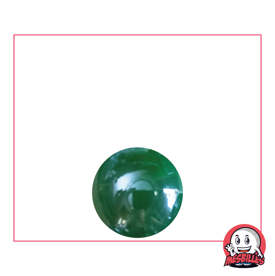 Canica Brillante Verde Perlado 14 mm - Canica de vidrio redonda con brillo perlado. - MisCanicas