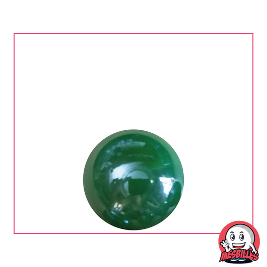Canica Brillante Verde Perlado 16 mm - Canica de vidrio redonda con brillo perlado. - MisCanicas