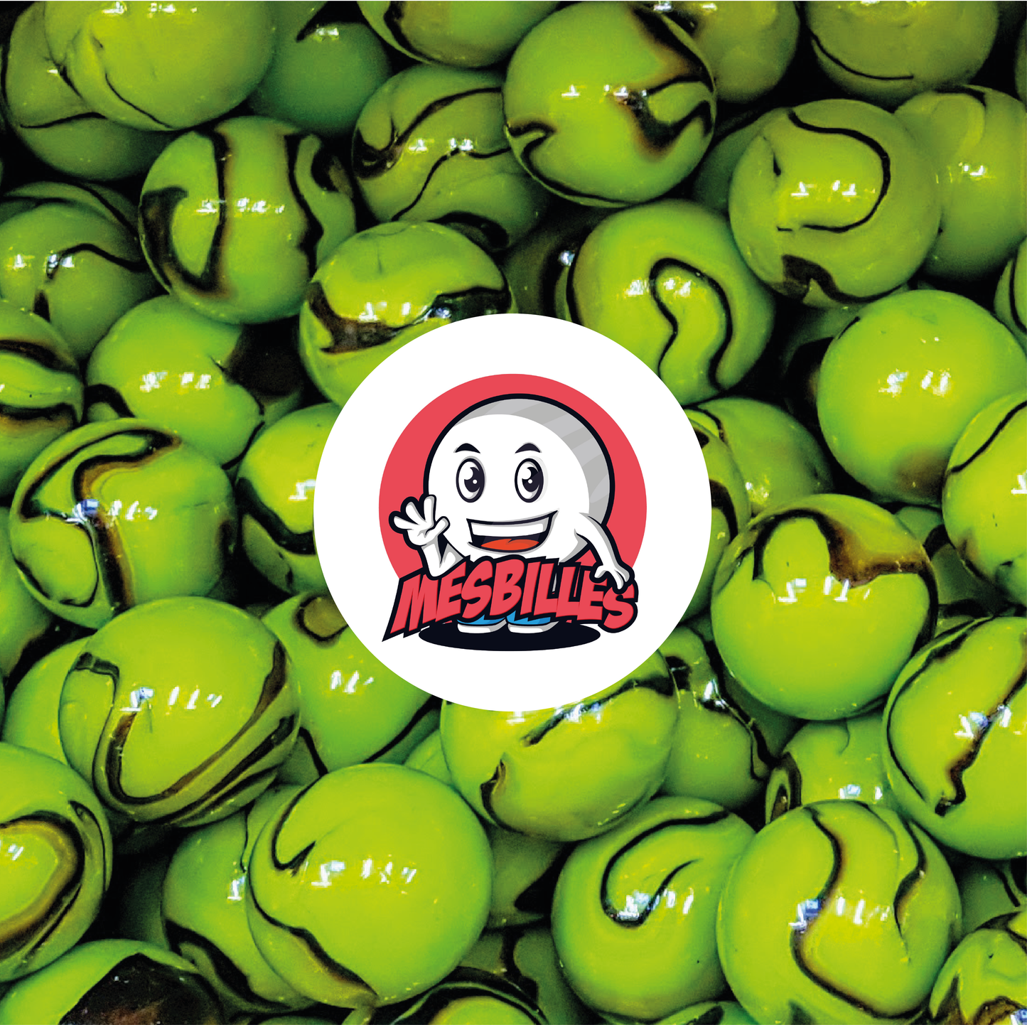 1 Canica Tortuga Verde 25 mm