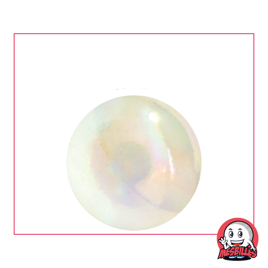 Canica Irisada Cristal 25 mm, canica de cristal translúcido, aspecto iridiscente para decoraciones brillantes
