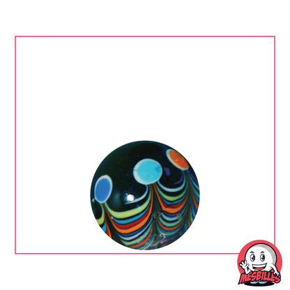Canica de arte Joker negra de 16 mm, círculos de colores entrelazados - juego de exterior de serie limitada