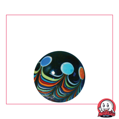 Canica de arte Joker negra de 22 mm, canica artística única de diseño, múltiples círculos de colores MisCanicas