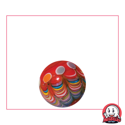 Canica de arte Joker roja de 16 mm, redondas de colores entrelazadas: juego único y fácil de limpiar
