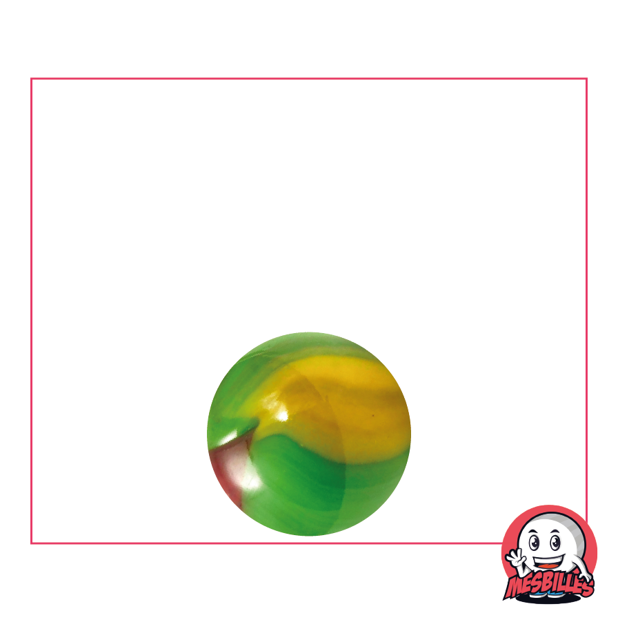 Canica Jungle 14 mm verde amarillo marrón - MisCanicas