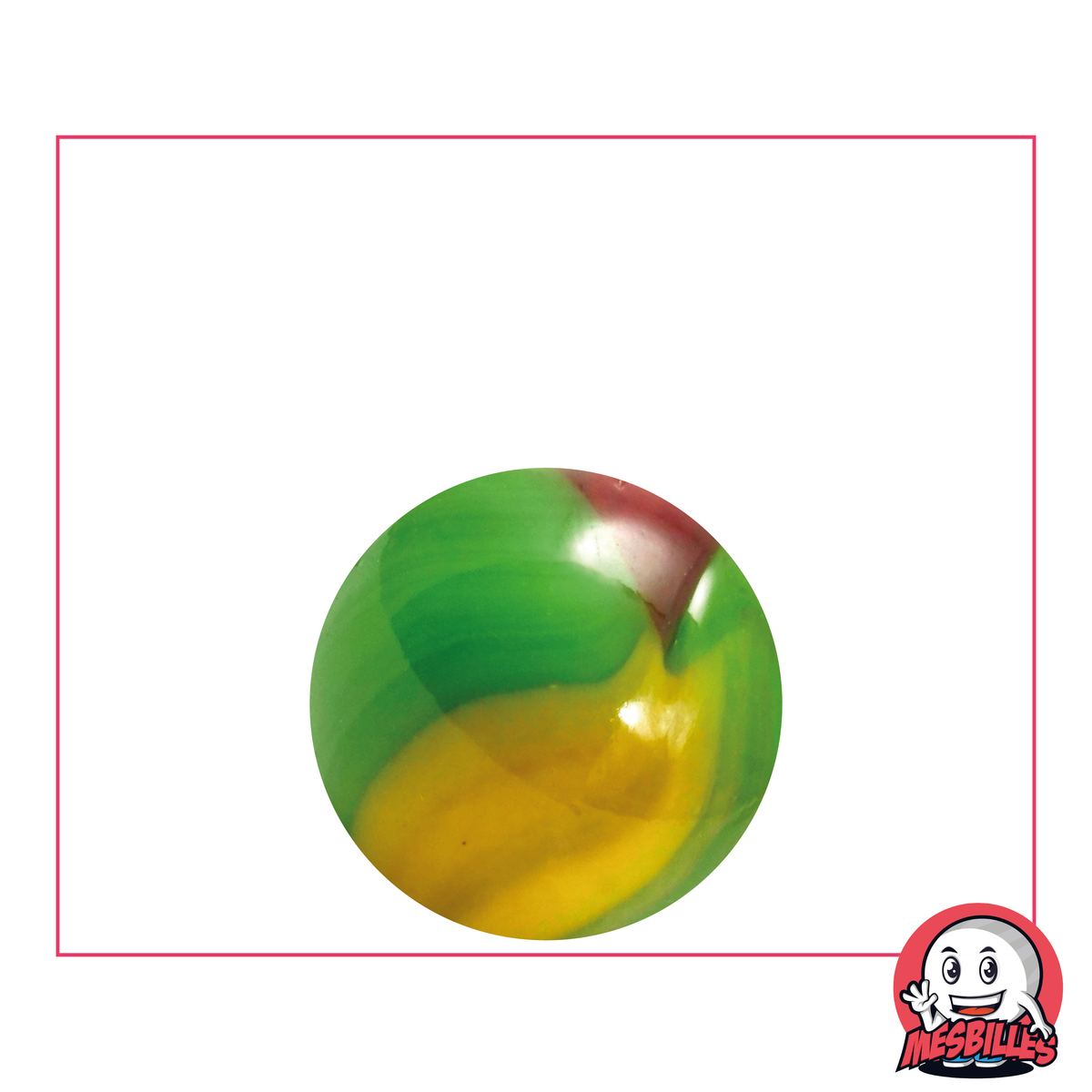 Canica Jungle 22 mm verde amarillo marrón - MisCanicas