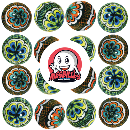 1 Canica Mandala Verde 16 mm