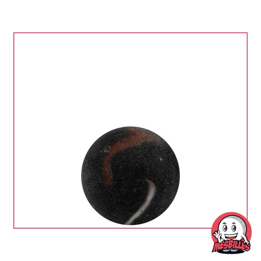 1 Canica Mercurio de 16 mm, canica de vidrio esmerilada redonda negra con trazas blancas en su superficie