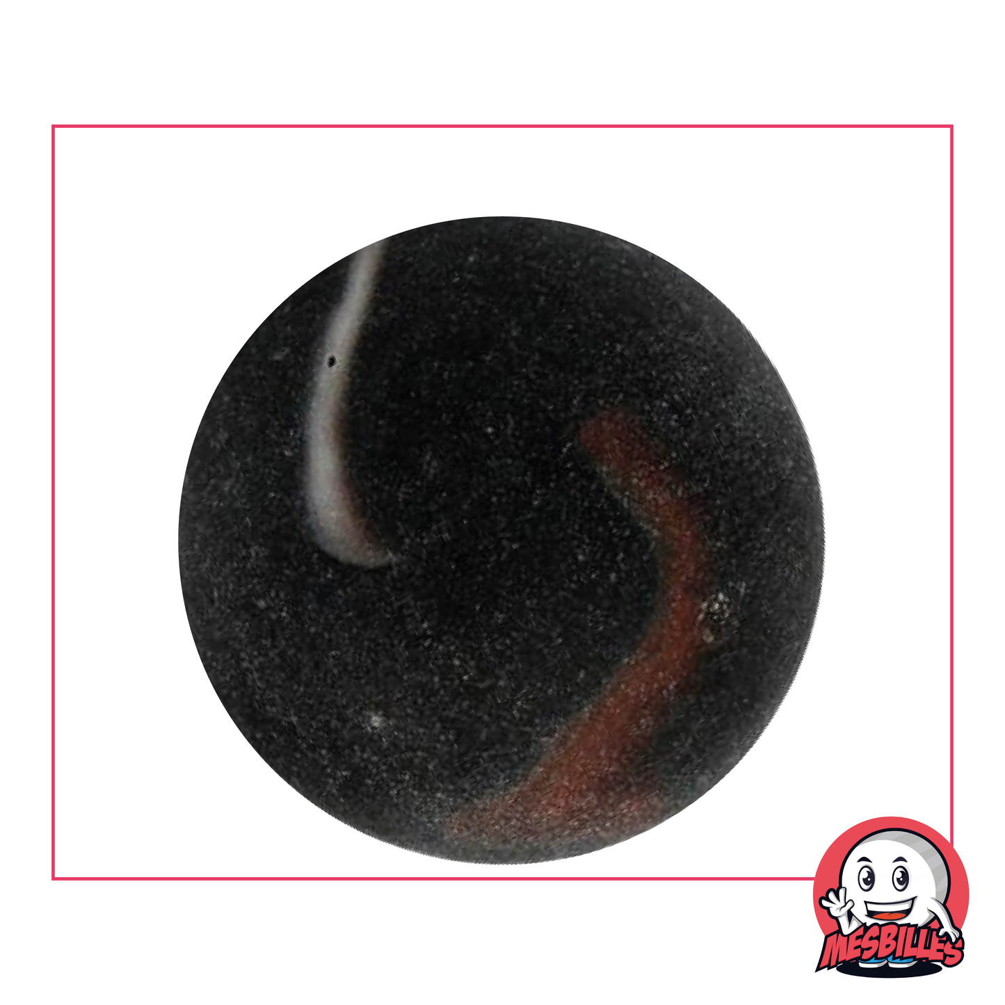 Canica Mercurio de 42 mm de vidrio negro esmerilado, canica tamaño ballena, canica grande