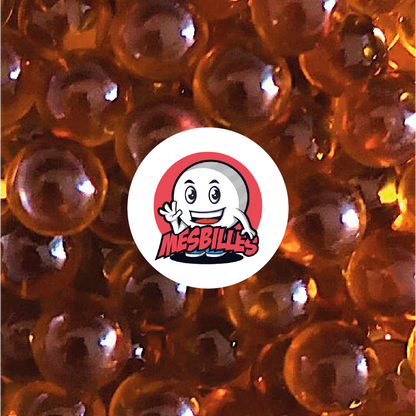 Billes rondes Loupe Ambre 12 mm réunies, vue d'ensemble