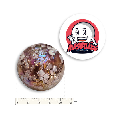 Bille Pépite YSES à côté d'une règle graduée, 22 mm de diamètre