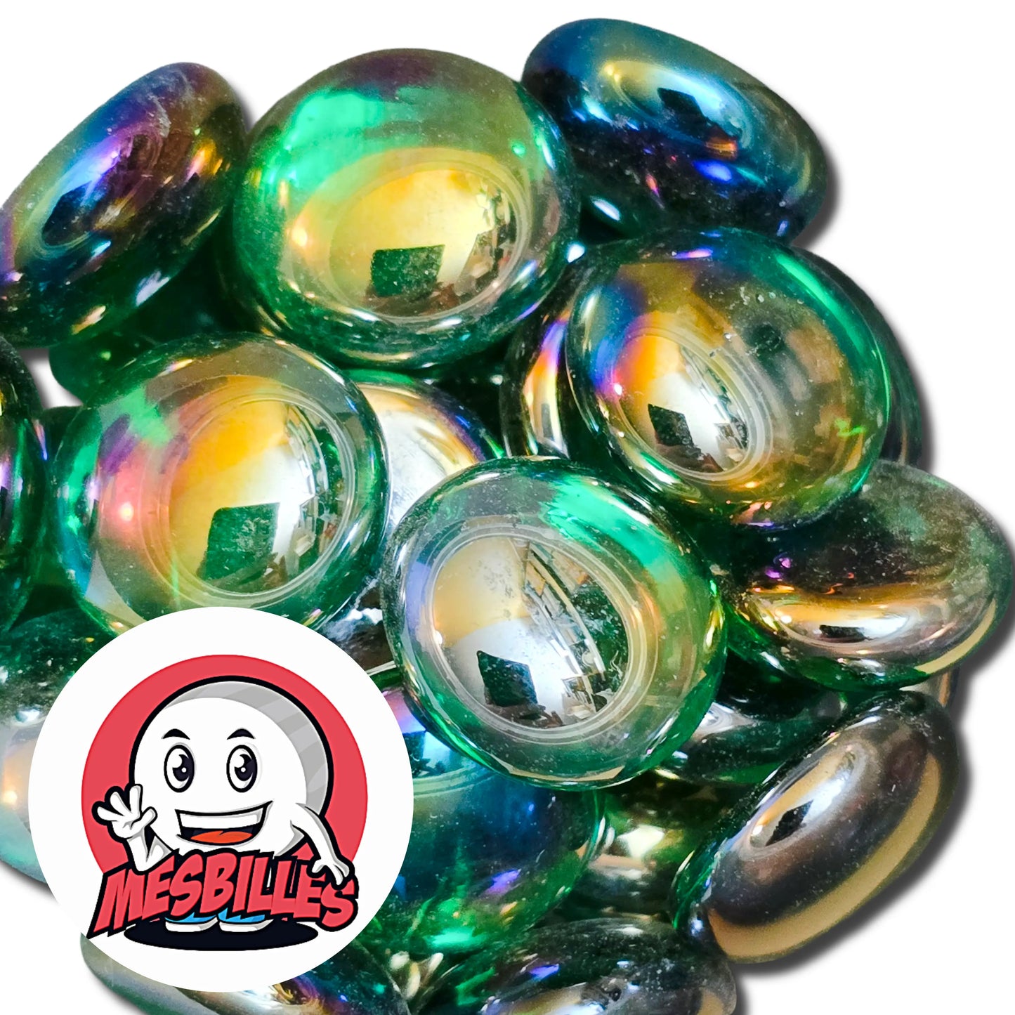 Cette bille est également nommée Bille Galet en Verre, elle est utilisée pour Jouer, Décorer ou Collectionner. Bille Plate Vert Foncé Brillant : La Décoration qui ne Perd Jamais de sa Superbe