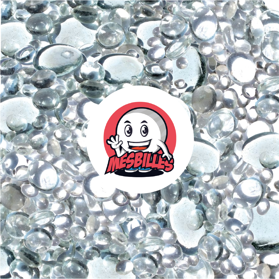 MisCanicas - 250 gr Canicas Planas, mezcla color cristal, 30 mm, 18 mm, 12 mm, translúcidas