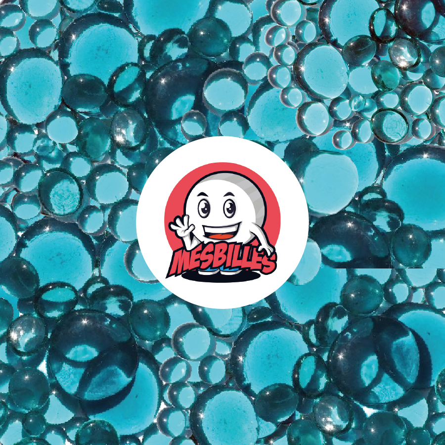 Mascota MisCanicas - Canicas planas de cristal azul transparente de 12 mm a 30 mm