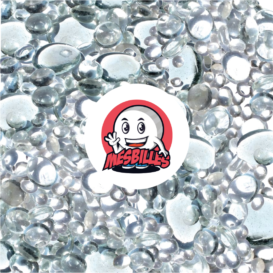 Mascota MisCanicas - Canicas Planas cristal, transparentes y translúcidas brillantes, 12 mm-30 mm