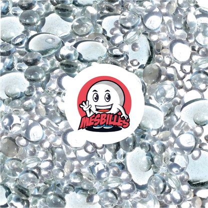 Mascota MisCanicas - Canicas Planas cristal, transparentes y translúcidas brillantes, 12 mm-30 mm