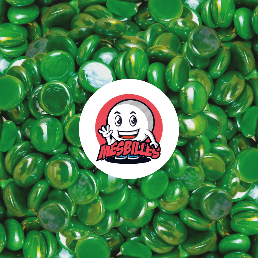 Canicas planas verdes brillantes de 12 mm: conjunto de canicas verdes brillantes a granel MisCanicas