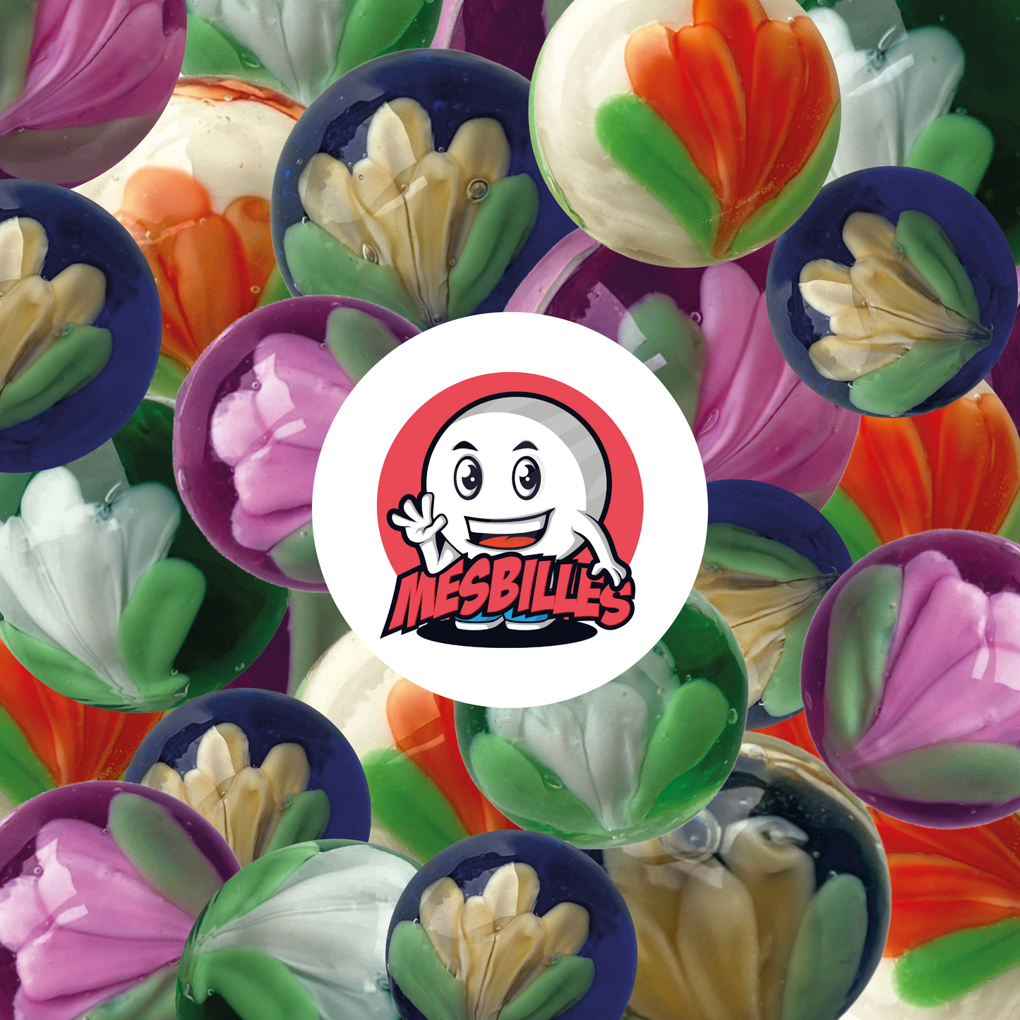 1 Canica Art Tulipán Azul 16 mm