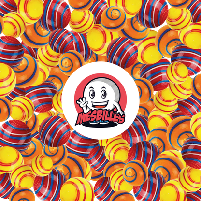 1 Canica Equinoxe Amarilla y Blanca 25 mm