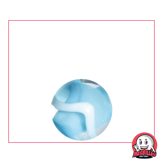 1 Canica Nieve 16 mm de vidrio de color azul turquesa