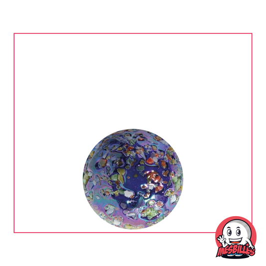 1 Canica estrella de 16 mm Canica de vidrio azul oscuro opaco y superficie recubierta de destellos de colores