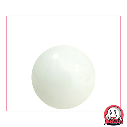 Canica Blanca Perla 25 mm | Porcelana de Elegancia Refinada - MisCanicas