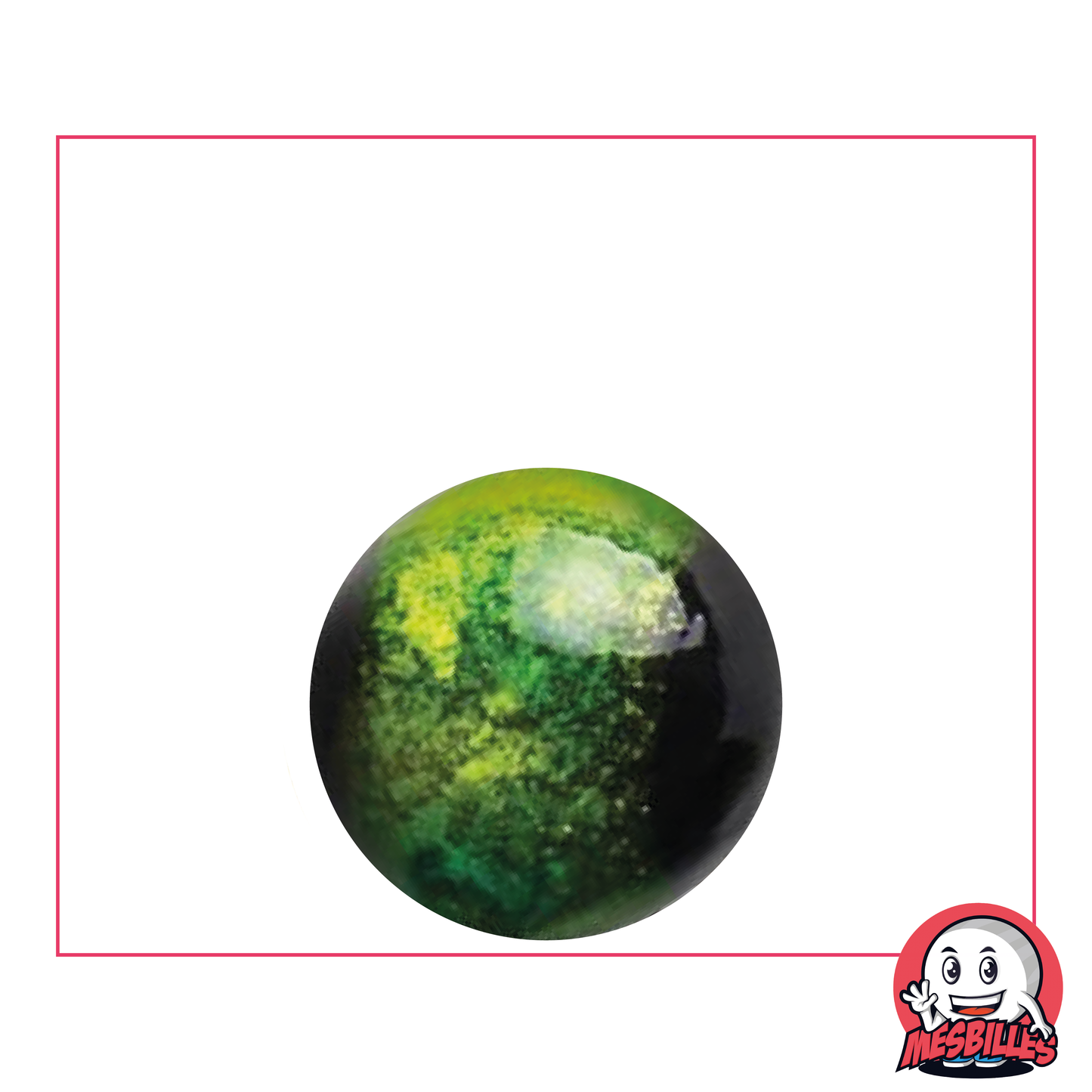 Canica Art Machu Picchu 22 mm, color negro con una cinta metalizada en tonos verdes