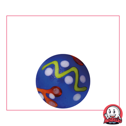 Canica Piñata Esmerilada Azul 22 mm, motivos geométricos de colores: para los amantes del arte moderno