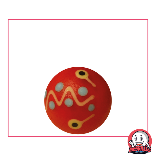 Canica de arte Piñata Esmerilada Roja 22 mm, decoraciones geométricas de colores - retos de juegos